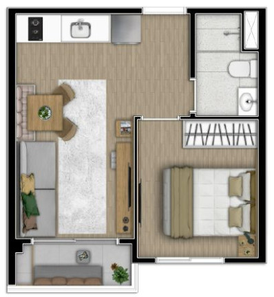 Imagem Apartamento com 1 Quarto à Venda, 29 m² em Jardim Prudência - São Paulo