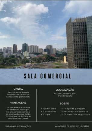 Imagem Sala Comercial à Venda, 120 m² em Vila Bastos - Santo André