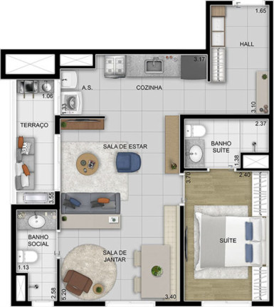 Imagem Apartamento com 2 Quartos à Venda, 55 m² em Vila Osasco - Osasco