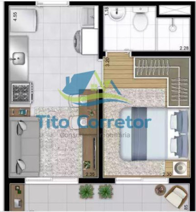 Apartamento com 1 Quarto à Venda, 27 m² em Vila Das Belezas - São Paulo