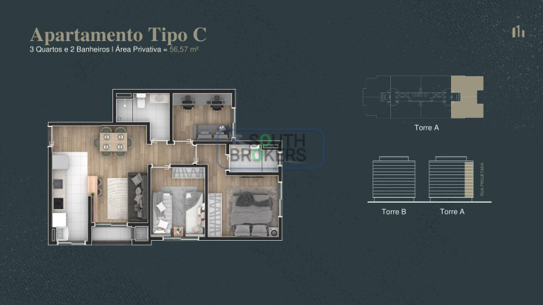 Imagem Apartamento com 2 Quartos à Venda,  em Prado Velho - Curitiba