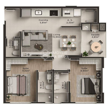 Imagem Apartamento com 2 Quartos à Venda, 72 m² em Centro - Itajaí