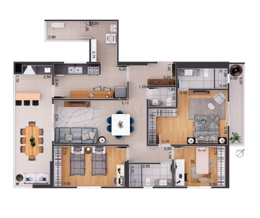 Imagem Apartamento com 3 Quartos à Venda, 146 m² em Aparecida - Santos