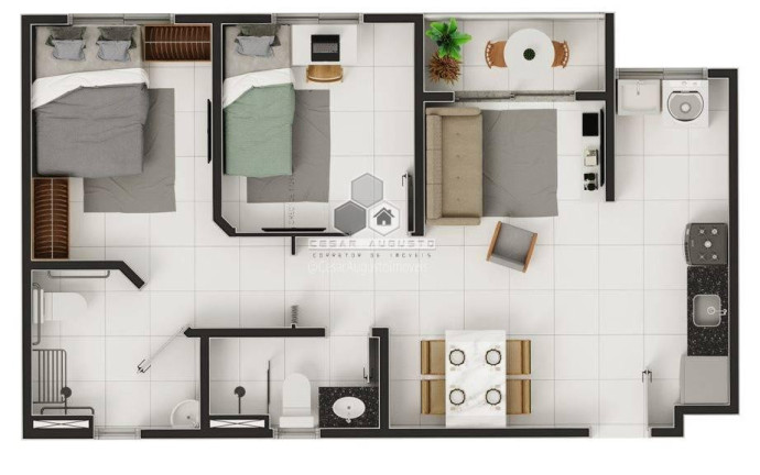 Imagem Apartamento com 2 Quartos à Venda, 51 m²