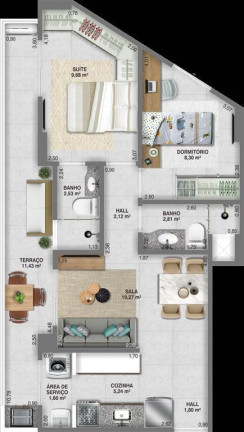 Imagem Apartamento com 2 Quartos à Venda, 63 m² em Guilhermina - Praia Grande