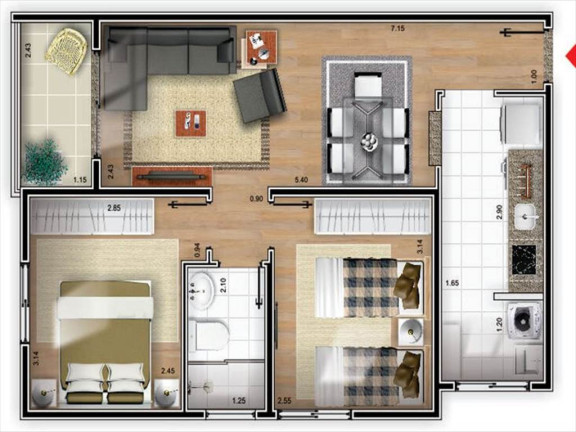 Imagem Apartamento com 2 Quartos à Venda, 50 m² em Caicara - Itanhaem