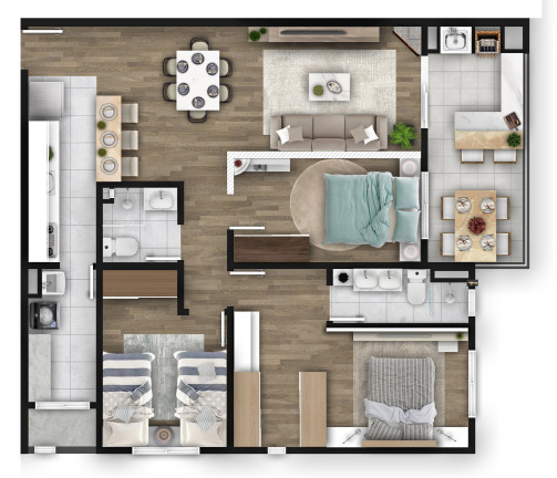 Apartamento com 3 Quartos à Venda, 102 m² em Bacacheri - Curitiba