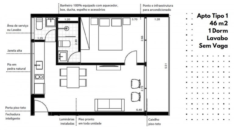 Apartamento com 1 Quarto à Venda, 46 m² em Brooklin Novo - São Paulo