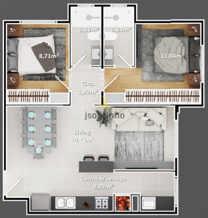 Imagem Apartamento com 2 Quartos à Venda, 66 m² em Nações - Balneário Camboriú