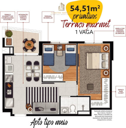 Imagem Apartamento com 2 Quartos à Venda, 54 m² em Jardim Audir - Barueri