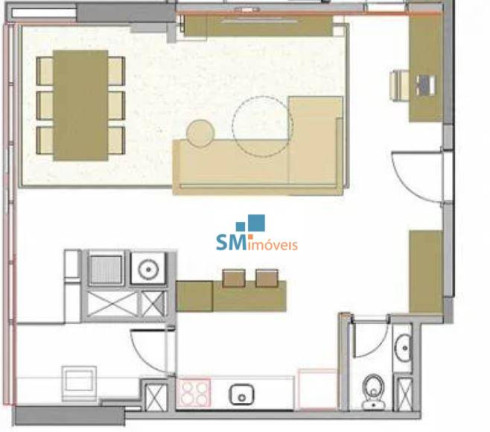 Imagem Apartamento com 1 Quarto à Venda, 83 m² em Brooklin Paulista - São Paulo