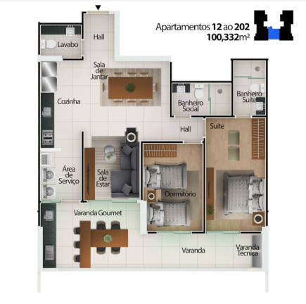 Imagem Apartamento com 2 Quartos à Venda, 100 m² em Centro - Mongagua