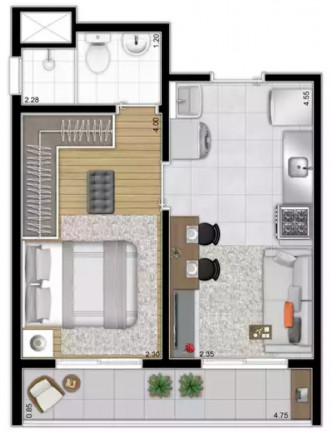 Apartamento com 2 Quartos à Venda, 31 m² em Bom Retiro - São Paulo