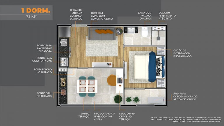 Imagem Cobertura com 1 Quarto à Venda, 31 m² em São Miguel - São Paulo