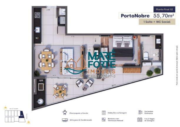 Imagem Apartamento com 1 Quarto à Venda, 35 m² em Tenório - Ubatuba