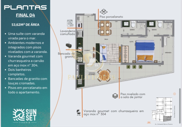 Apartamento com 1 Quarto à Venda, 60 m² em Tenório - Ubatuba