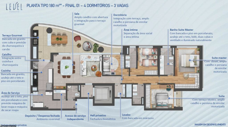 Imagem Apartamento com 4 Quartos à Venda, 180 m² em Alphaville - Barueri
