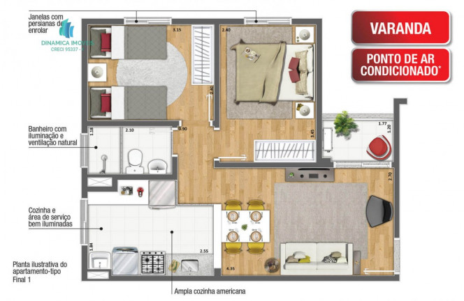 Imagem Apartamento com 2 Quartos à Venda, 47 m² em Recanto Do Sol I - Campinas