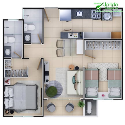 Apartamento com 2 Quartos à Venda, 45 m² em Messejana - Fortaleza