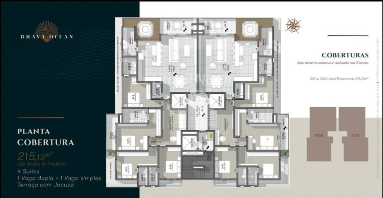 Imagem Apartamento com 3 Quartos à Venda, 121 m² em Praia Brava - Itajaí