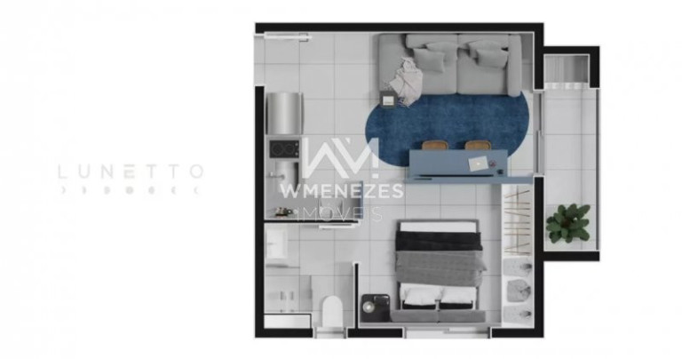 Imagem Apartamento com 1 Quarto à Venda, 21 m² em água Verde - Curitiba