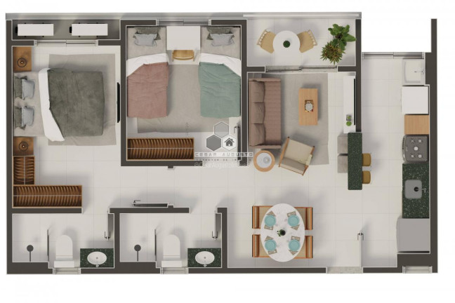 Imagem Apartamento com 2 Quartos à Venda, 51 m²