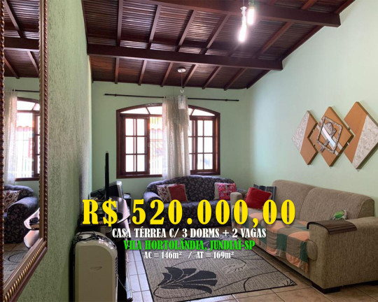 Imagem Casa com 3 Quartos à Venda, 146 m² em Cidade Santos Dumont - Jundiaí