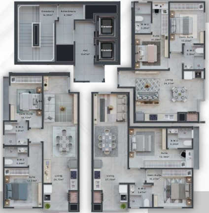 Imagem Apartamento com 2 Quartos à Venda, 60 m² em Morretes - Itapema