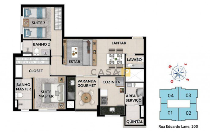 Imagem Apartamento com 2 Quartos à Venda, 80 m² em Jardim Brasil - Campinas