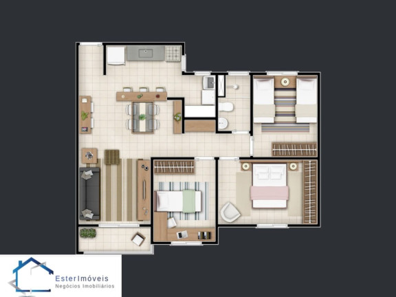 Imagem Apartamento com 3 Quartos para Alugar ou Temporada, 70 m² em Jardim Maria De Fátima - Várzea Paulista