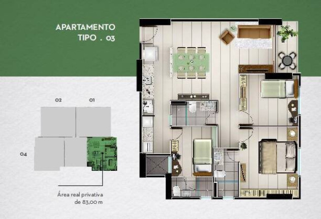 Imagem Apartamento com 3 Quartos à Venda, 158 m² em Bessa - João Pessoa