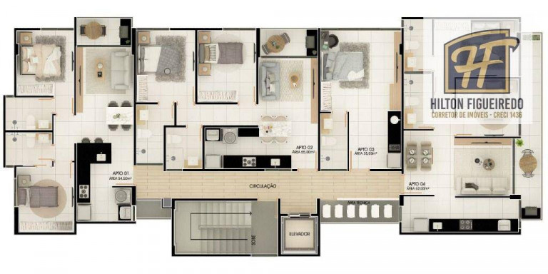 Apartamento com 2 Quartos à Venda, 62 m² em Intermares - Cabedelo