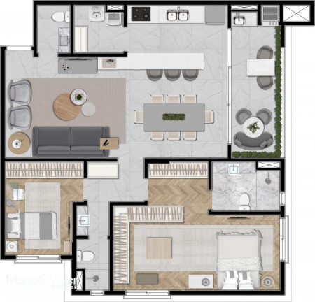 Imagem Apartamento com 2 Quartos à Venda, 90 m² em Mercês - Curitiba