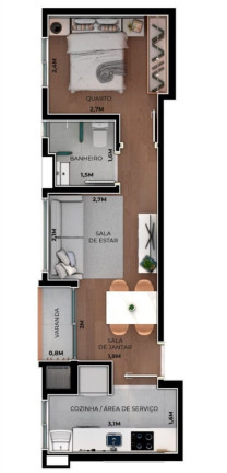 Imagem Apartamento com 2 Quartos à Venda, 61 m² em Boa Vista - Curitiba