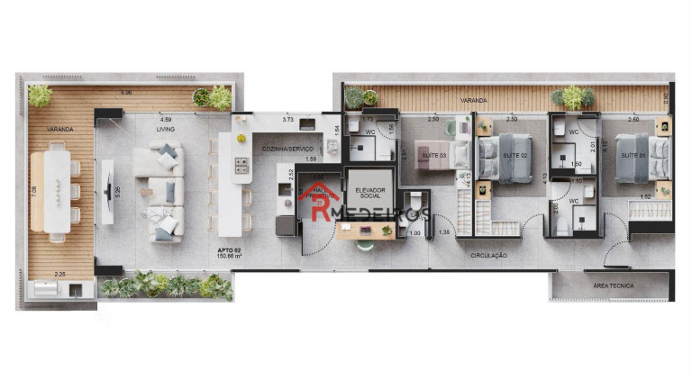 Imagem Apartamento com 3 Quartos à Venda, 150 m² em Canto Do Forte - Praia Grande