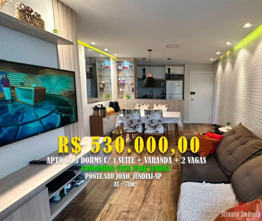 Imagem Apartamento com 3 Quartos à Venda, 71 m² em Vila Nambi - Jundiaí