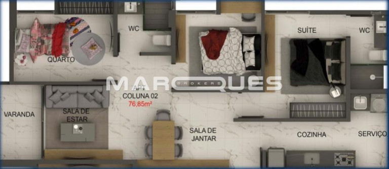 Apartamento com 2 Quartos à Venda, 47 m² em Intermares - Cabedelo