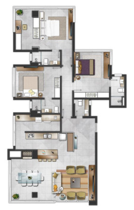 Imagem Apartamento com 3 Quartos à Venda, 144 m² em Predial - Torres