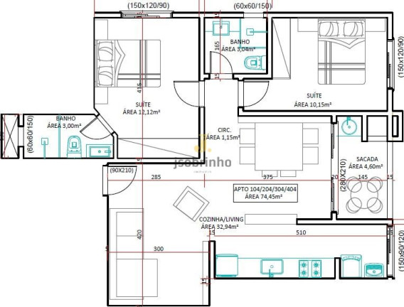 Imagem Apartamento com 2 Quartos à Venda, 75 m² em Bombas - Bombinhas