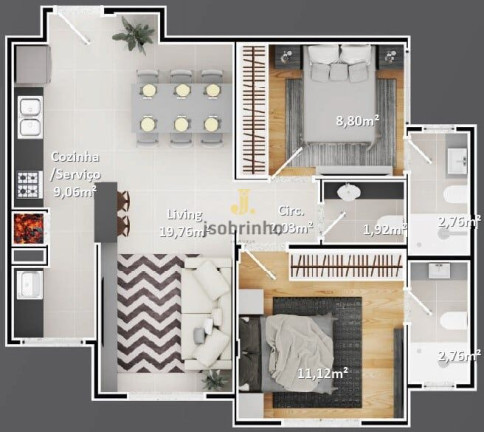 Imagem Apartamento com 2 Quartos à Venda, 66 m² em Nações - Balneário Camboriú