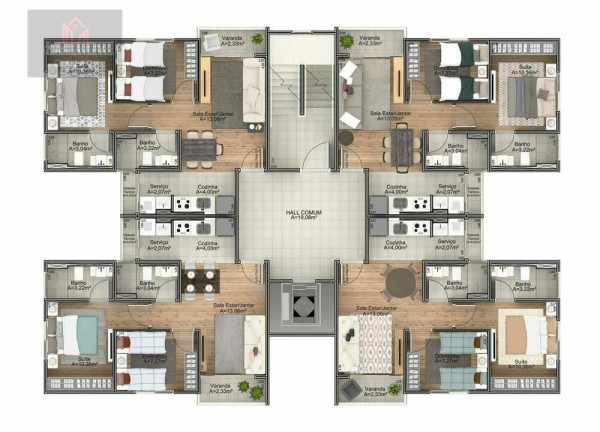 Imagem Apartamento com 2 Quartos à Venda, 56 m² em Jardim Dona Regina - Santa Bárbara D'oeste