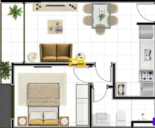 Apartamento com 1 Quarto à Venda, 40 m² em Intermares - Cabedelo