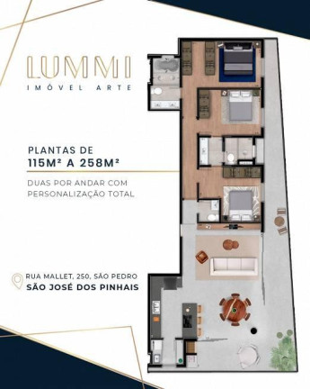 Imagem Apartamento com 3 Quartos à Venda, 113 m² em São Pedro - São José Dos Pinhais