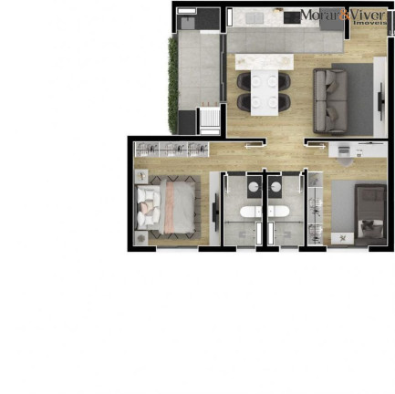 Imagem Apartamento com 2 Quartos à Venda, 58 m² em Boa Vista - Curitiba