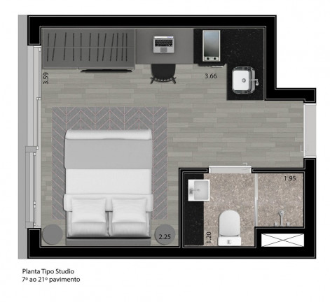 Imagem Cobertura com 1 Quarto à Venda, 80 m² em Perdizes - São Paulo