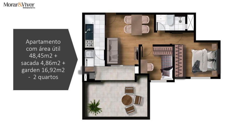 Apartamento com 2 Quartos à Venda, 58 m² em Bacacheri - Curitiba