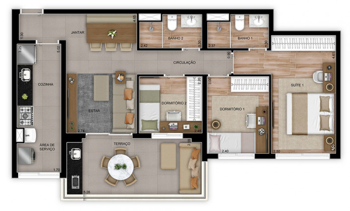 Imagem Apartamento com 3 Quartos à Venda, 82 m² em Vila Gilda - Santo André