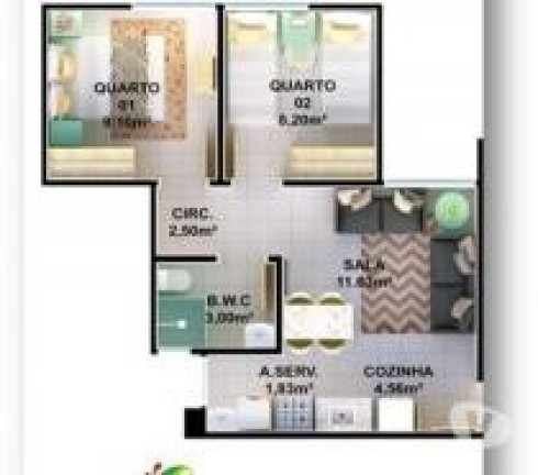 Imagem Apartamento com 3 Quartos à Venda, 56 m² em Dirceu - Teresina