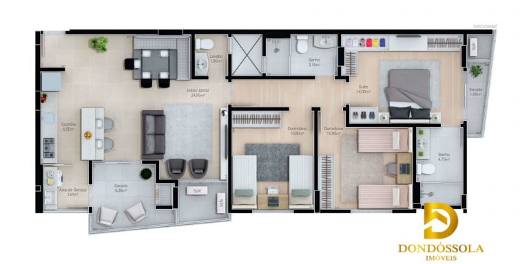 Imagem Apartamento com 3 Quartos à Venda, 109 m² em Centro - Içara
