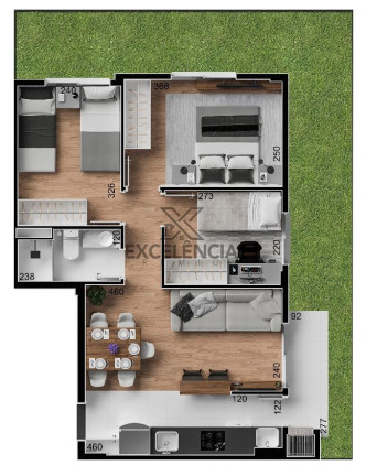 Imagem Apartamento com 3 Quartos à Venda, 58 m² em Costeira - São José Dos Pinhais